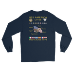USS America (CV-66) 1976 Long Sleeve Cruise Shirt – back view, navy