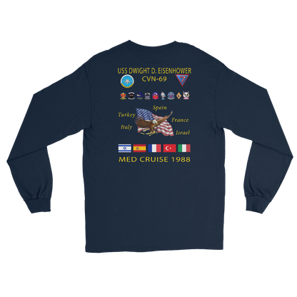 USS Dwight D. Eisenhower (CVN-69) 1988 Long Sleeve Cruise Shirt – back view, navy