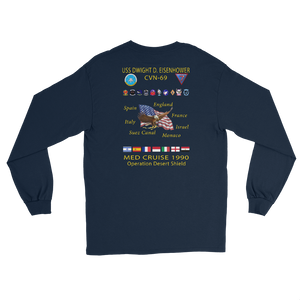 USS Dwight D. Eisenhower (CVN-69) 1990 Long Sleeve Cruise Shirt – back view, navy