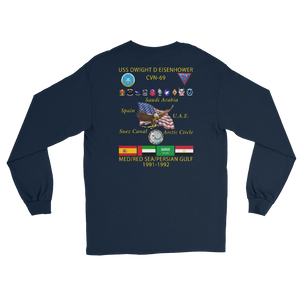 USS Dwight D. Eisenhower (CVN-69) 1991-92 Long Sleeve Cruise Shirt – back view, navy