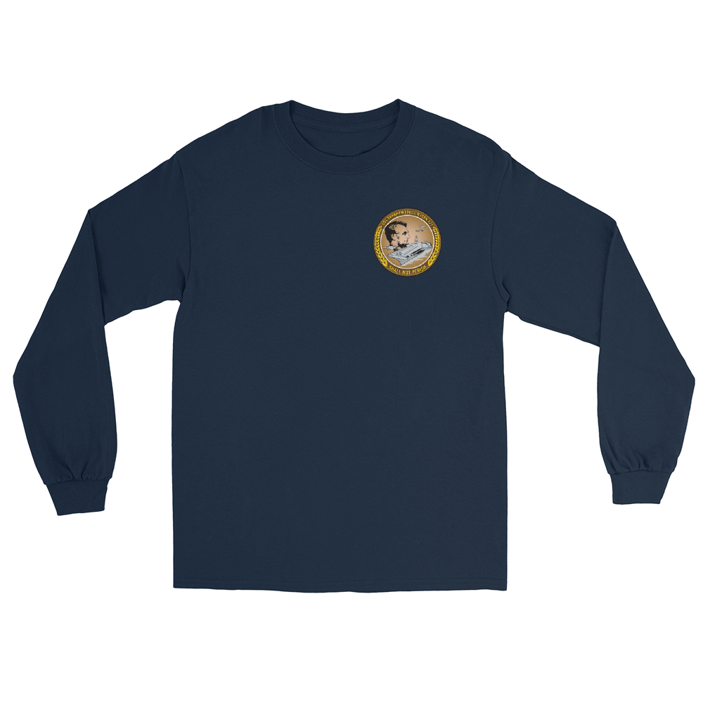 USS Abraham Lincoln (CVN-72) Ship's Crest Long Sleeve Shirt – front view, navy