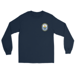 USS Reuben James (FFG-57) Ship's Crest Long Sleeve Shirt – front view, navy