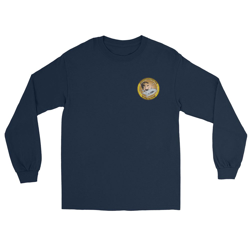 USS Abraham Lincoln (CVN-72) 1990 Long Sleeve Cruise Shirt - FAMILY – front view, navy
