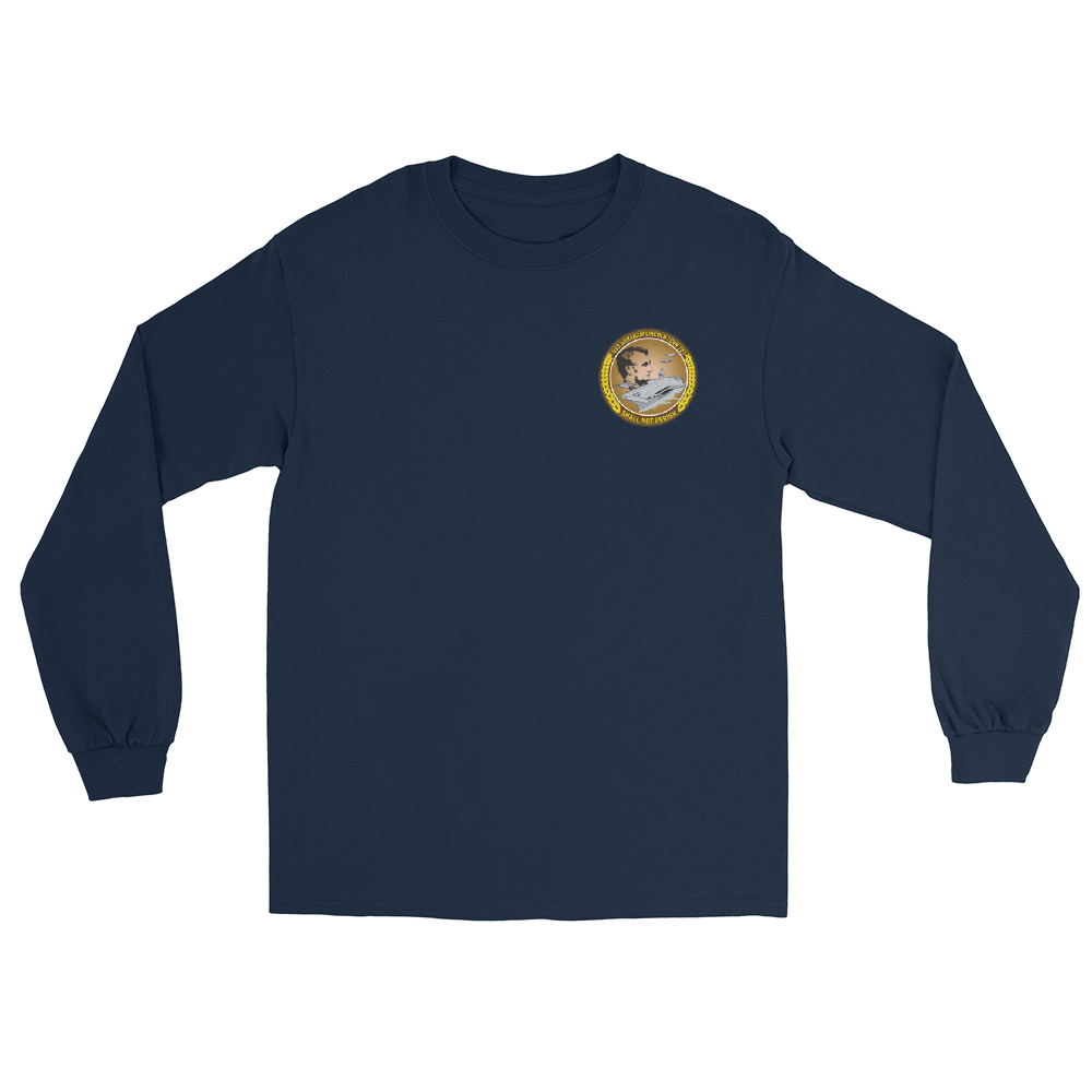 USS Abraham Lincoln (CVN-72) 1990 Around The Horn Long Sleeve Cruise Shirt – front view, navy