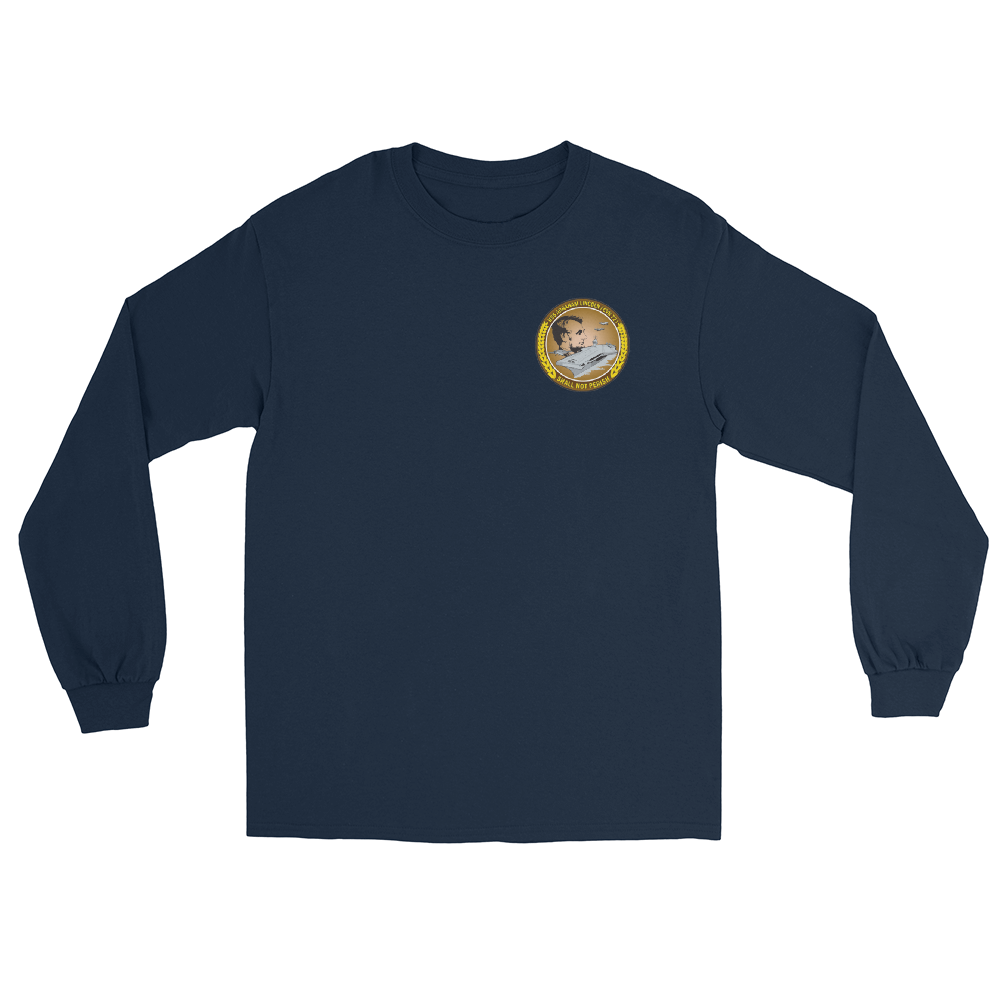 USS Abraham Lincoln (CVN-72) 2010-11 Long Sleeve Cruise Shirt – front view, navy
