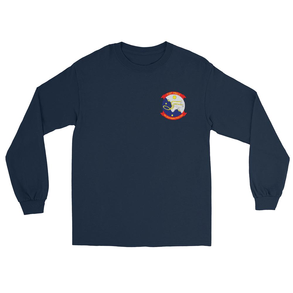 HSC-2 Fleet Angels Squadron Crest Long Sleeve T-Shirt – front view, navy