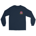 HSC-4 Black Knights Squadron Crest Long Sleeve Shirt – front view, navy