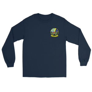 HSC-11 Dragonslayers Squadron Crest Long Sleeve T-Shirt – front view, navy