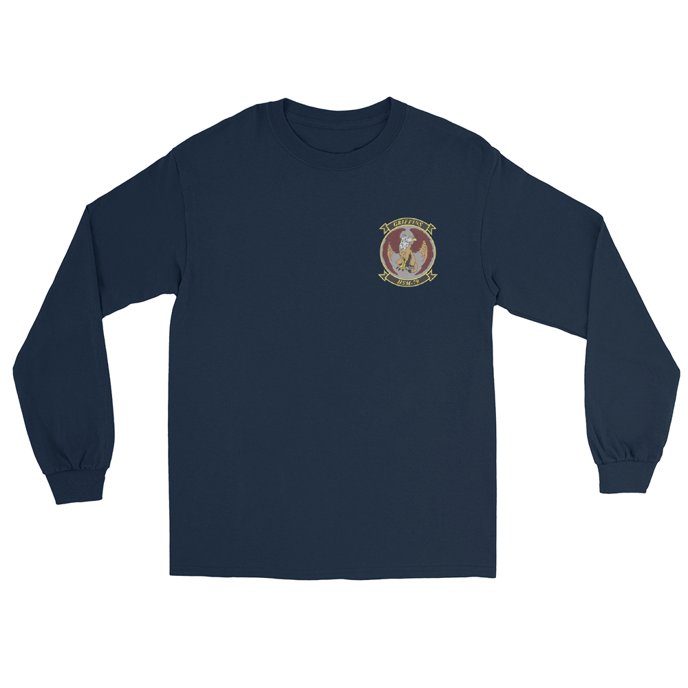 HSM-79 Griffins Squadron Crest Long Sleeve T-Shirt – front view, navy