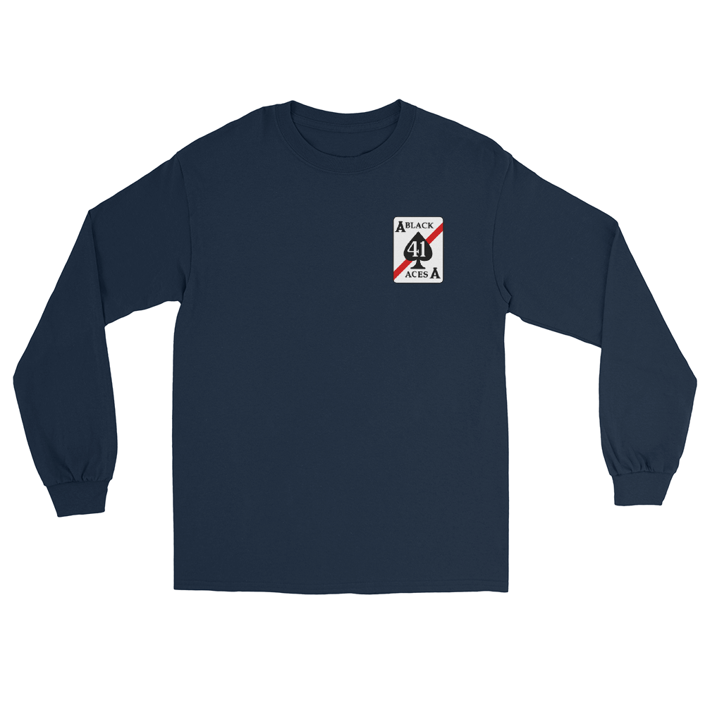 VFA-41 Black Aces 2016 Long Sleeve Cruise T-Shirt – front view, navy