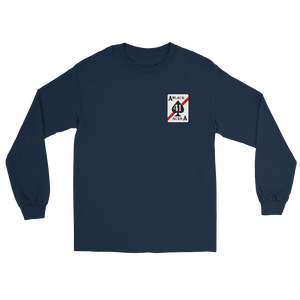 VFA-41 Black Aces Squadron Crest Long Sleeve T-Shirt – front view, navy