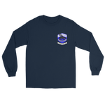 VFA-143 Pukin' Dogs Squadron Crest Long Sleeve T-Shirt – front view, navy