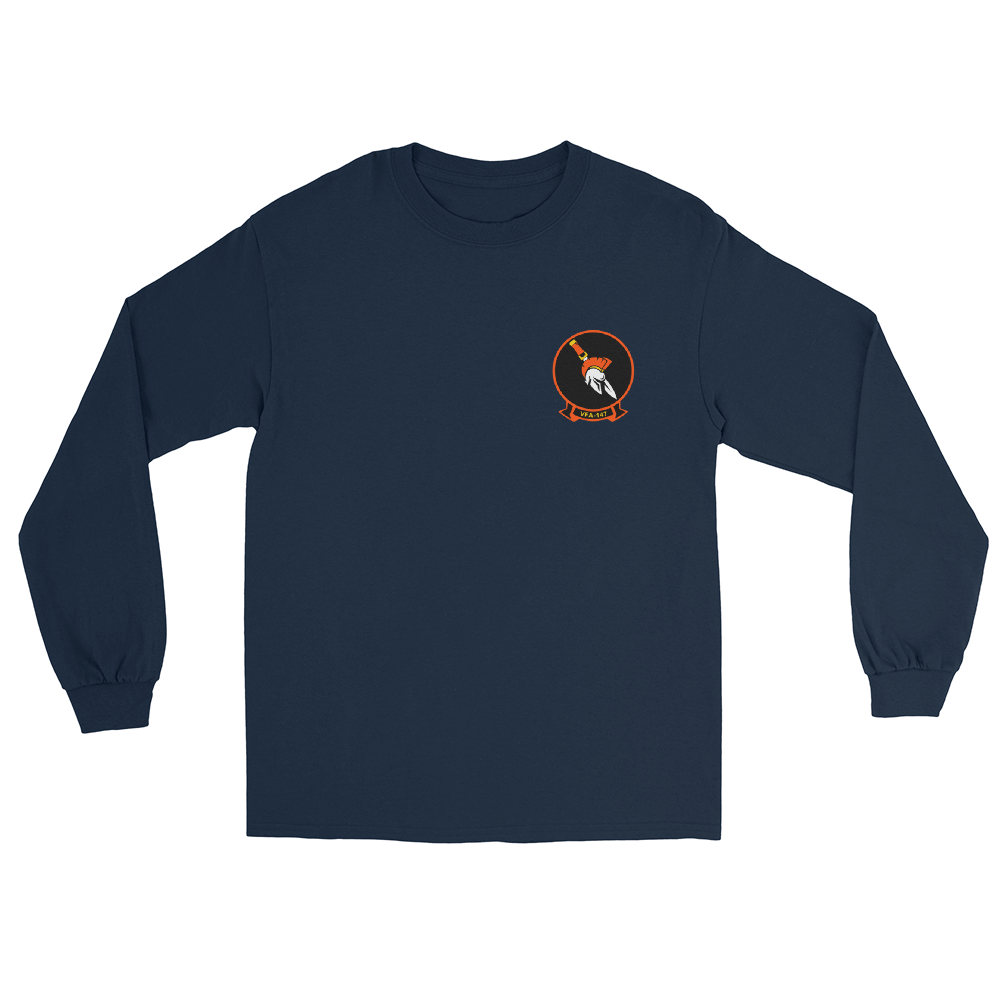 VFA-147 Argonauts Squadron Crest Long Sleeve T-Shirt – front view, navy