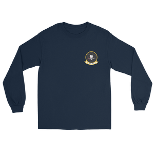 VFA-151 Vigilantes Squadron Crest Long Sleeve T-Shirt – front view, navy