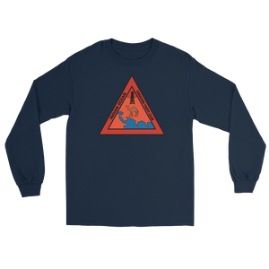 Indian Ocean Caravan Yacht Club Long Sleeve T-Shirt – front view, navy