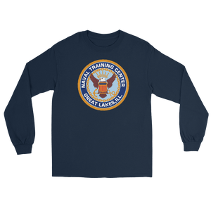 NTC Great Lakes Crest Long Sleeve T-Shirt – front view, navy