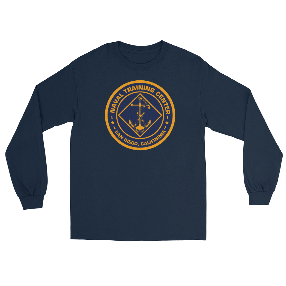 NTC San Diego Crest Long Sleeve T-Shirt – front view, navy
