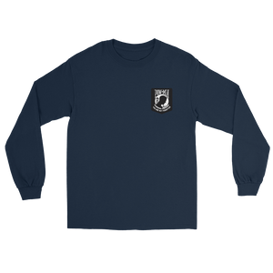 POW-MIA You are not forgotten Long Sleeve T-Shirt – front view, navy