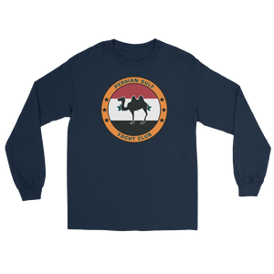 Persian Gulf Yacht Club (c) Long Sleeve Shirt – front view, navy
