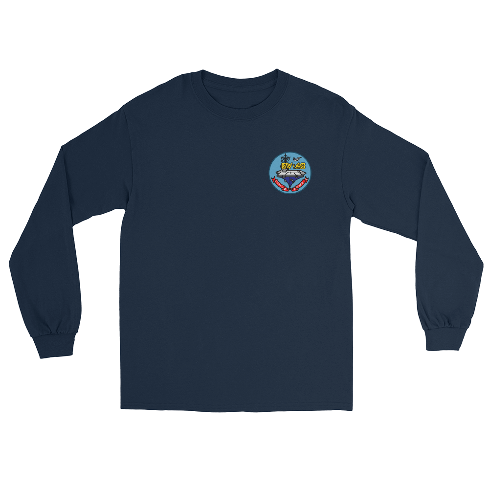 USS Coral Sea (CV-43) Ship's Crest Long Sleeve Shirt – front view, navy