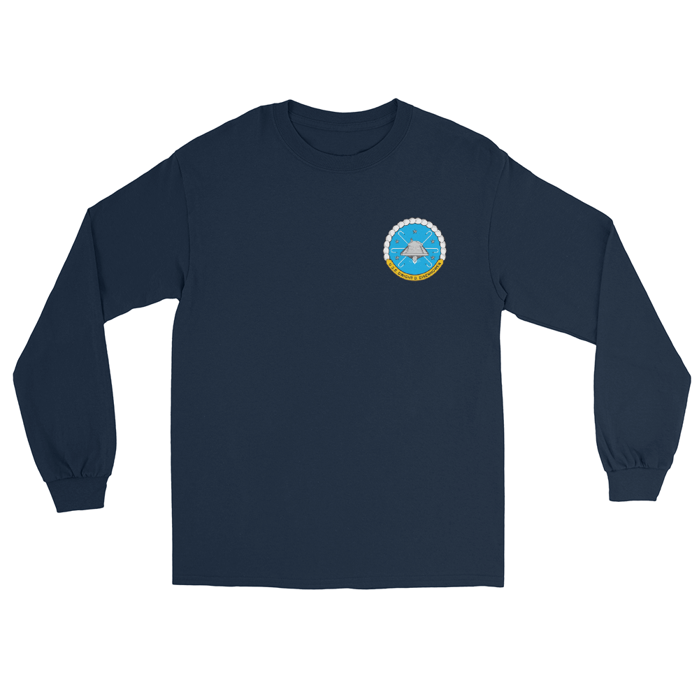 USS Dwight D. Eisenhower (CVN-69) Ship's Crest Long Sleeve T-Shirt – front view, navy