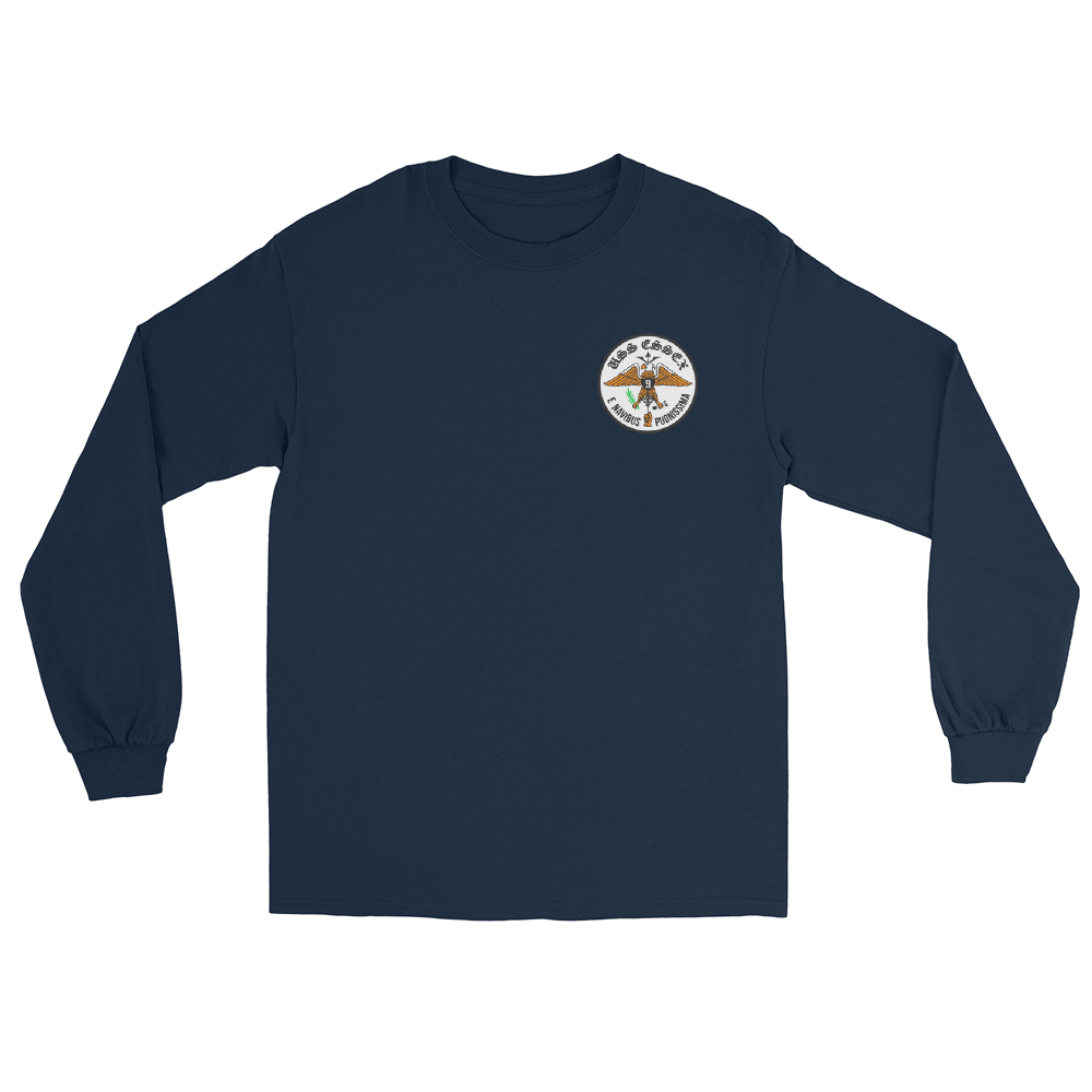 USS Essex (CVS-9) Ship's Crest Long Sleeve T-Shirt – front view, navy