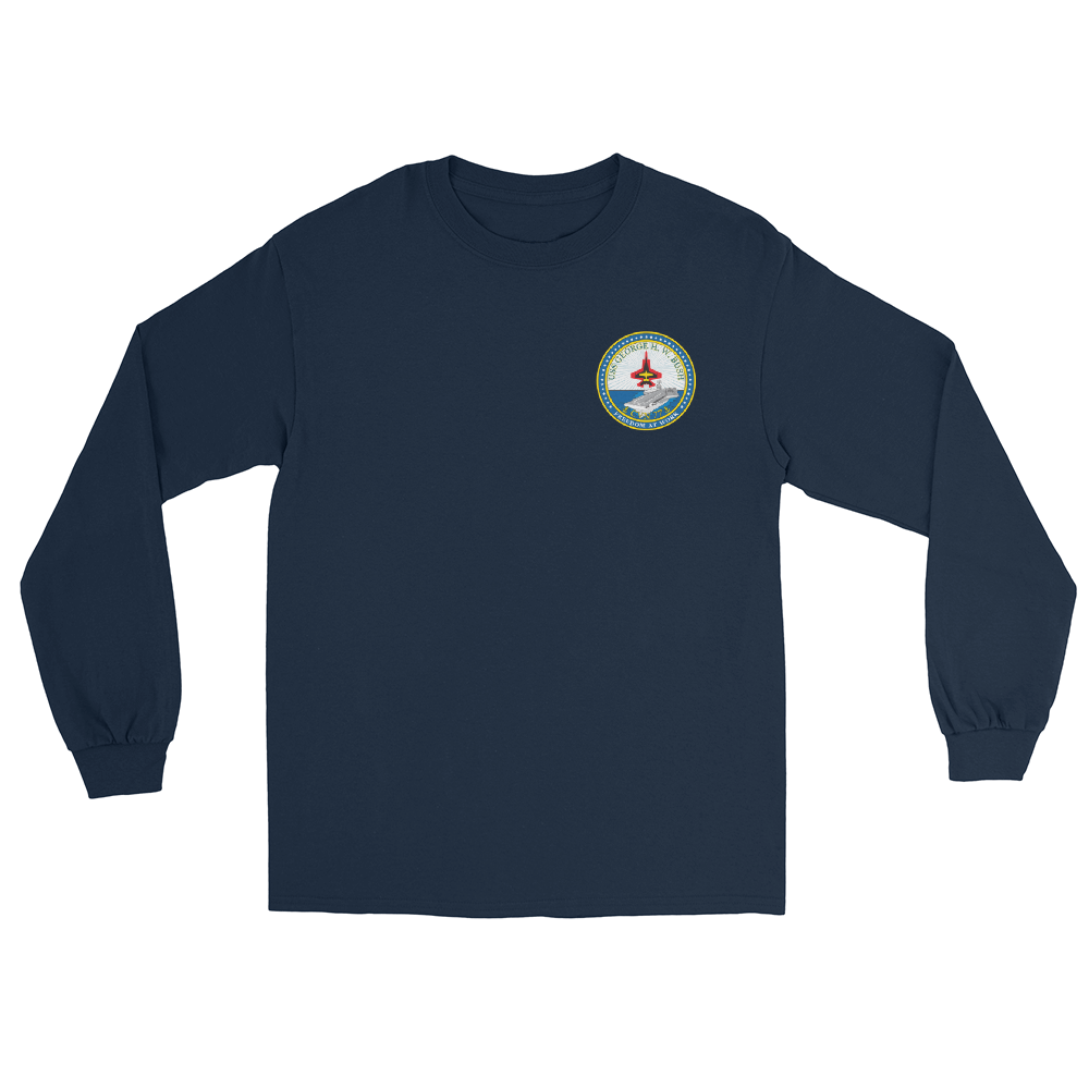 USS George H.W. Bush (CVN-77) Ship's Crest Long Sleeve T-Shirt – front view, navy