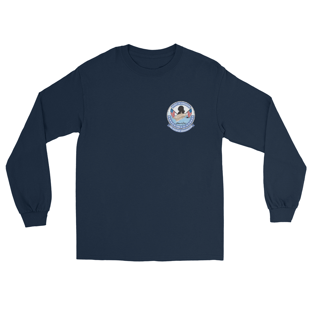 USS George Washington (CVN-73) Ship's Crest Long Sleeve Shirt – front view, navy