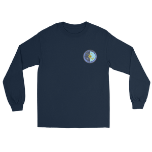 USS Intrepid (CVS-11) Ship's Crest Long Sleeve Shirt – front view, navy