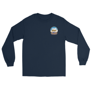 USS Kitty Hawk (CV-63) 1987 Long Sleeve Cruise Shirt – front view, navy