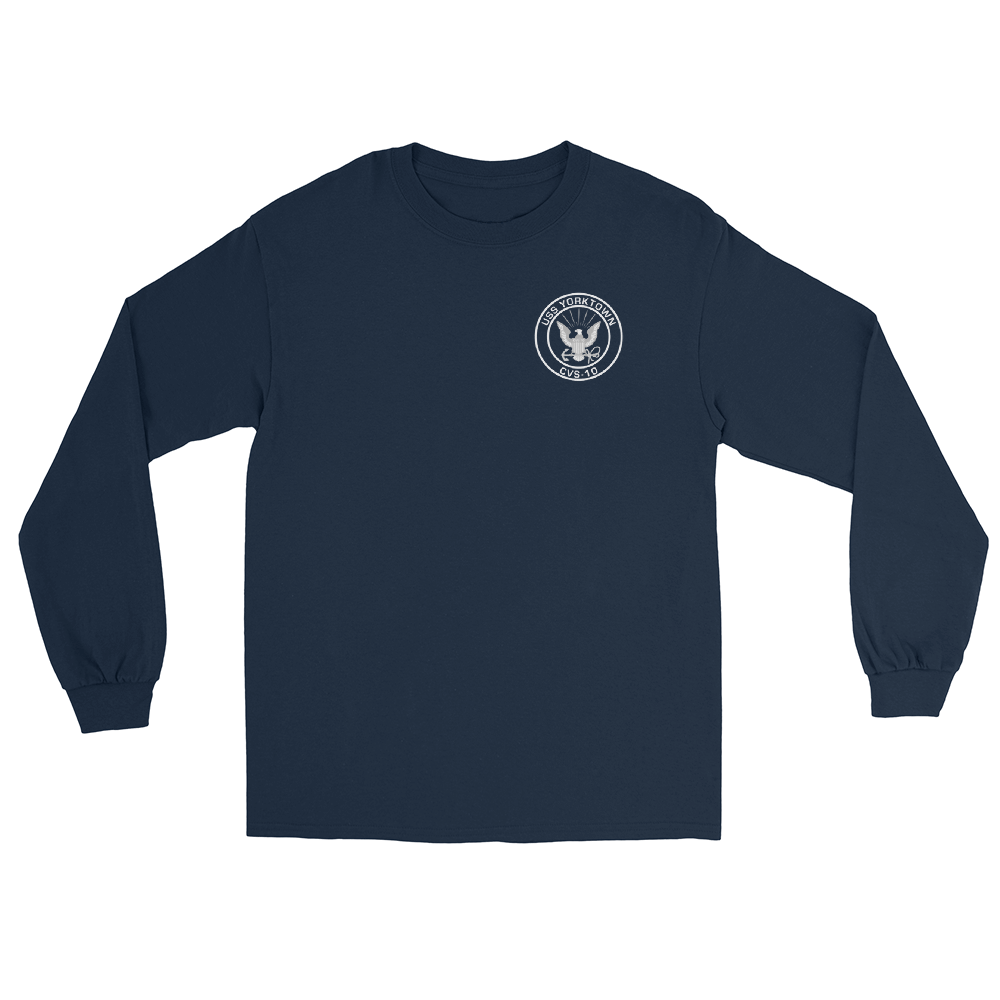 USS Yorktown (CVS-10) 1967-68 WESTPAC/VIETNAM Long Sleeve T-Shirt – front view, navy