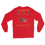 USS Independence (CVA-62) 1970-71 Long Sleeve Cruise Shirt – back view, red