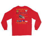 USS Abraham Lincoln (CVN-72) 1991 Long Sleeve Cruise Shirt – back view, red