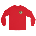 USS Abraham Lincoln (CVN-72) Ship's Crest Long Sleeve Shirt – front view, red