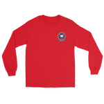 HSC-28 Dragon Whales Squadron Crest Long Sleeve T-Shirt – front view, red