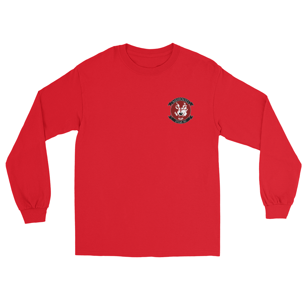 HSM-40 Airwolves Squadron Crest T-Shirt – front view, red