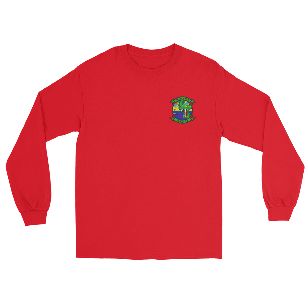 HSM-48 Vipers Squadron Crest Long Sleeve T-Shirt – front view, red