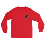 HSM-78 Blue Hawks Squadron Crest Long Sleeve T-Shirt – front view, red