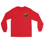 VFA-27 Royal Maces Squadron Crest Long Sleeve T-Shirt – front view, red