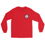VFA-34 Blue Blasters Squadron Crest Long Sleeve T-Shirt – front view, red