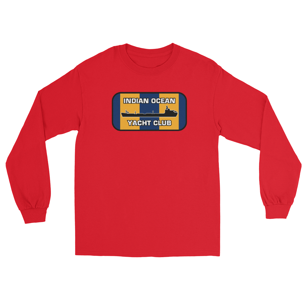 Indian Ocean Yacht Club Long Sleeve T-Shirt – front view, red