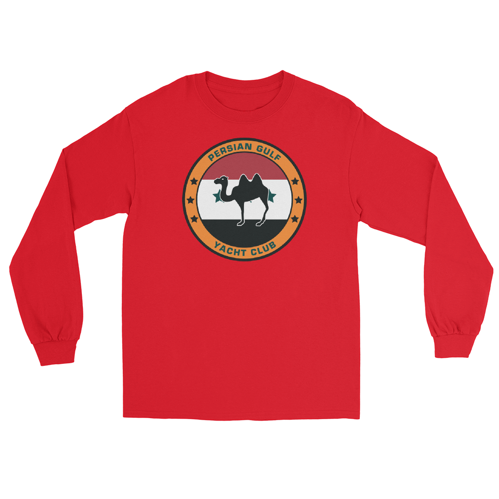 Persian Gulf Yacht Club (c) Long Sleeve Shirt – front view, red