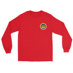 USS America (CVA/CV-66) Ship's Crest Long Sleeve T-Shirt – front view, red