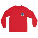USS Constellation (CVA-64) Ship's Crest Long Sleeve Shirt – front view, red