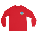 USS Dwight D. Eisenhower (CVN-69) Ship's Crest Long Sleeve T-Shirt – front view, red