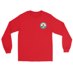 USS George H.W. Bush (CVN-77) Ship's Crest Long Sleeve T-Shirt – front view, red