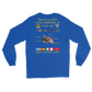 USS America (CVA-66) 1967 Long Sleeve Cruise Shirt - FAMILY – back view, royal