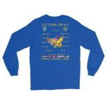 USS Iowa (BB-61) 1989 Long Sleeve Cruise Shirt – back view, royal