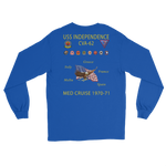 USS Independence (CVA-62) 1970-71 Long Sleeve Cruise Shirt – back view, royal