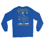 USS Abraham Lincoln (CVN-72) 1990 Long Sleeve Cruise Shirt - FAMILY – back view, royal